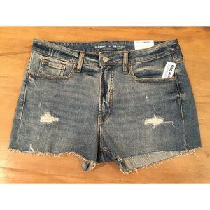 Old Navy Womens High Rise O.G. Straight Cut-Off Jean Shorts Secret Smooth Sz 12